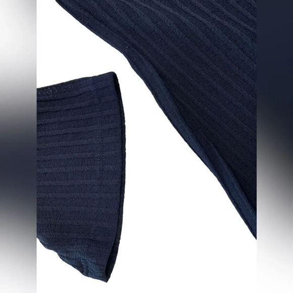 J. Valdi Women's Navy Blue Ribbed 3/4 Sleeve‎ Dress - Picture 4 of 5